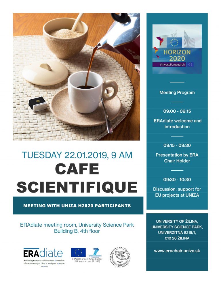 Cafe Scientifique Meeting with UNIZA H2020 participants ERAdiate